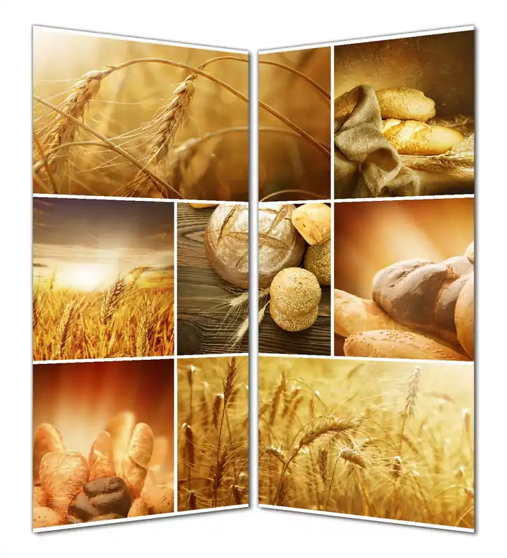 Duschrückwand Getreide und Brotsorten aus Weizen 180 x 180 cm, 2-teilig Markenware