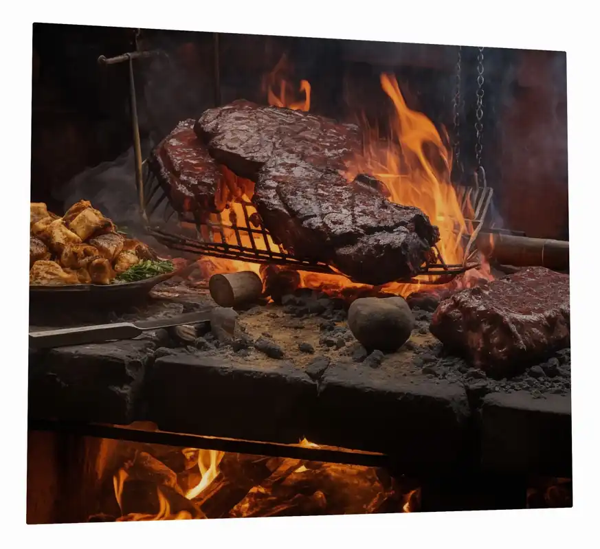 Schneller Versand Herdabdeckplatte Urige Grillkunst: Steakschmiede Breite 52 cm x Höhe 60 cm. 1-teilig, 13 mm hohe Noppen