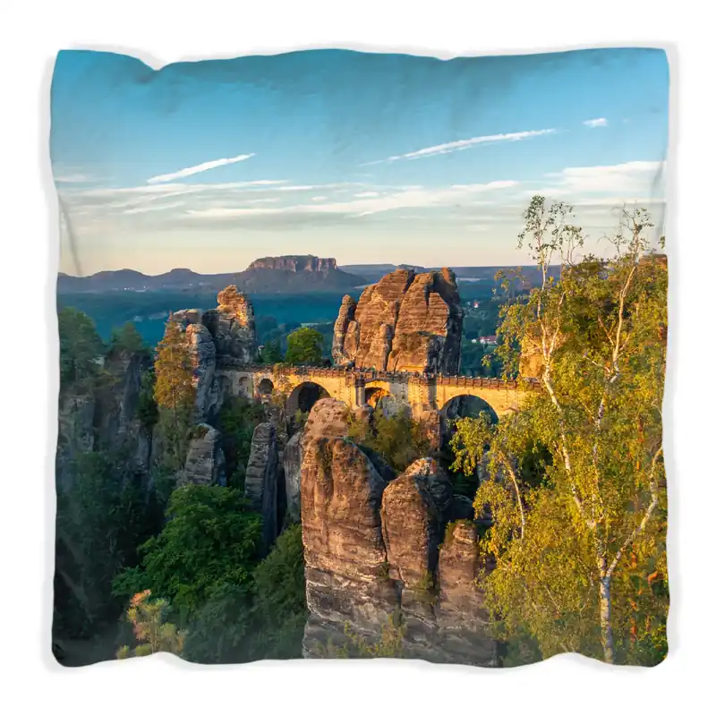 Sale Kissen Steinerne Brücke in der Landschaft 30 x 30 cm, Foto