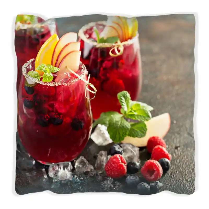 Schnäppchen Kissen Sommerlicher Wildbeerencocktail 60 x 60 cm, weiß