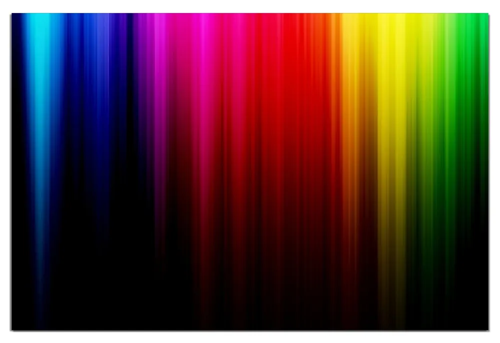 Echt Wasserfestes Poster Bunte Regenbogenstreifen auf Schwarz Rund. 120 cm Durchmesser, selbstklebende Folie mit Schutzlaminat