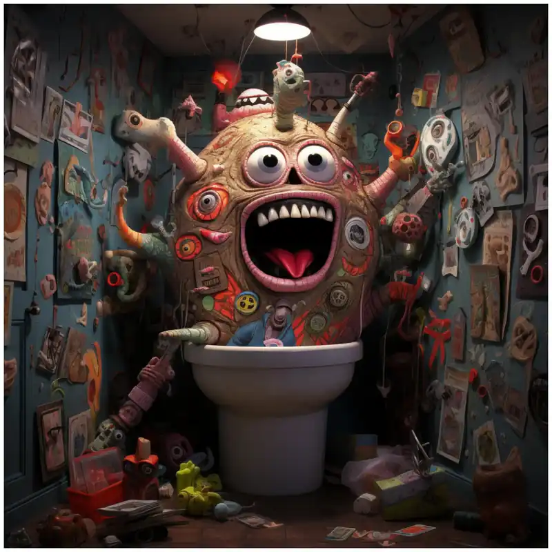 Bestseller Kühlschranksticker Kloalarm - Toilettentroll 60 x 60 cm, Selbstklebende Folie