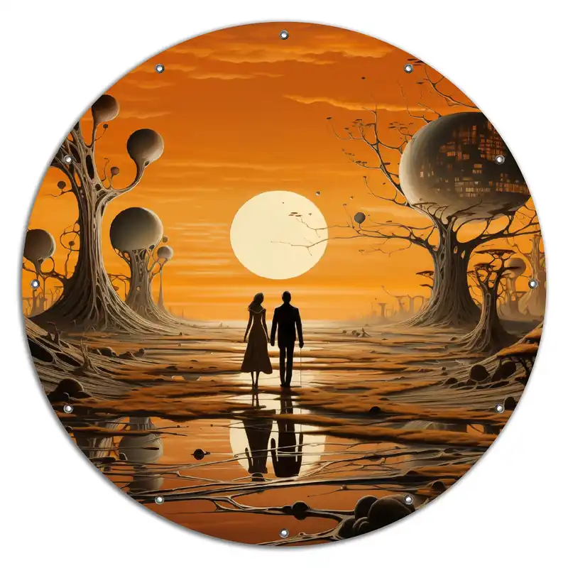 Top-Seller Gartenposter Sonnenuntergang in einer fremden Welt 100 x 150 cm