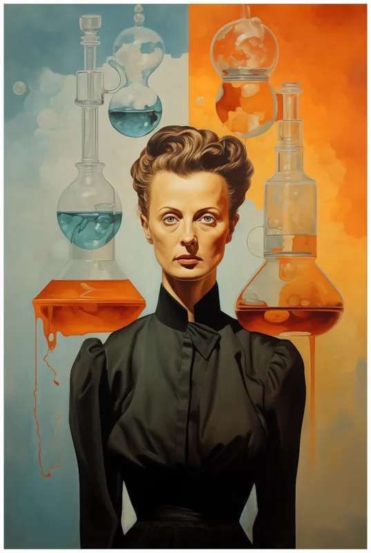Neuheit Selbstklebendes Poster Visionäre Chemikerin 80 x 200 cm