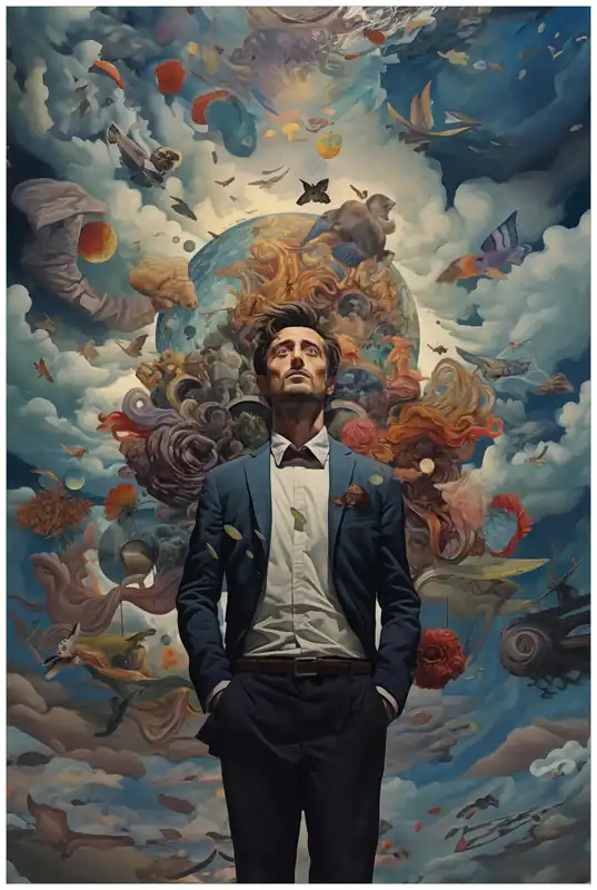 Rabatt Selbstklebendes Poster Gedankenuniversum 80 x 200 cm