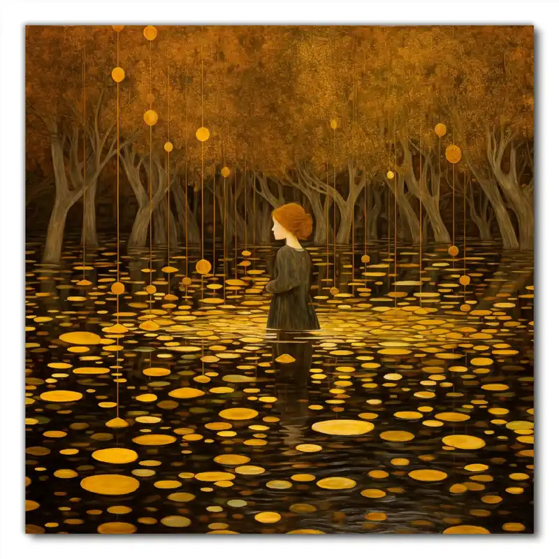 Direkt Vom Hersteller Selbstklebende Möbelfolie Goldener Wald 90 x 90 cm