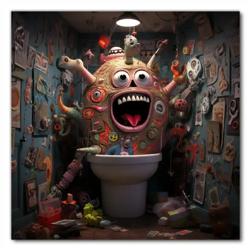 Selbstklebende Möbelfolie Kloalarm - Toilettentroll 60 x 60 cm Preiswert