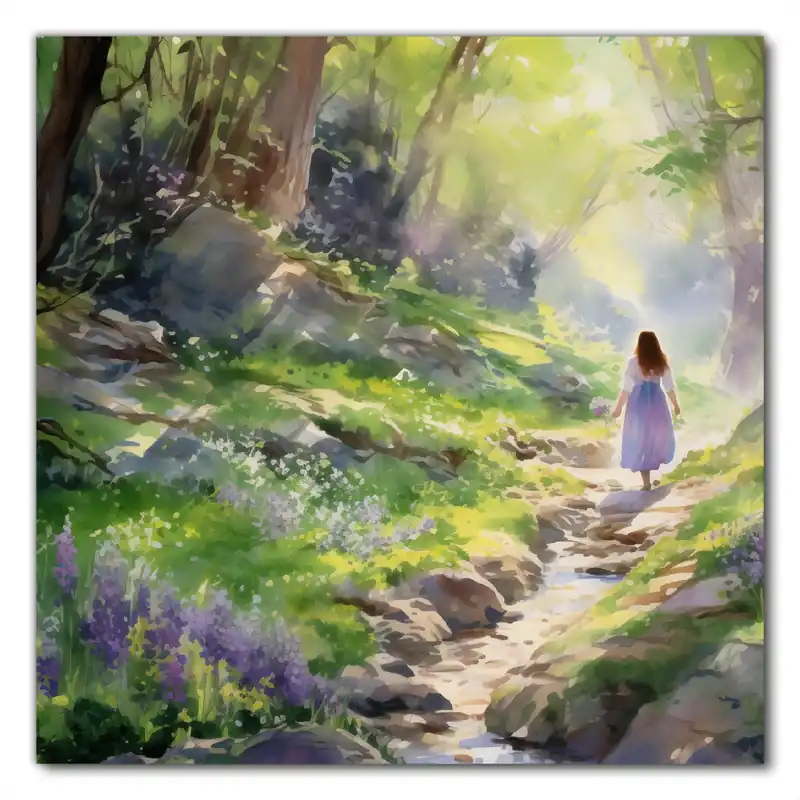 Neue Kollektion Selbstklebende Möbelfolie Wanderung im Morgenlicht 70 x 70 cm
