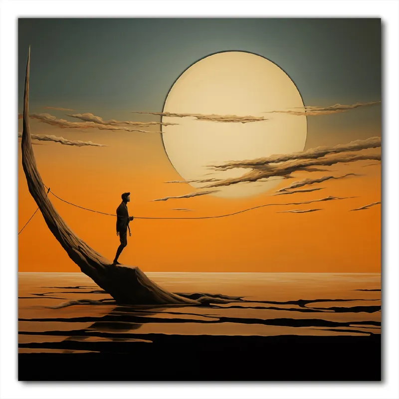 Versand Am Gleichen Tag Selbstklebende Möbelfolie Einsam im Sonneruntergang 60 x 60 cm