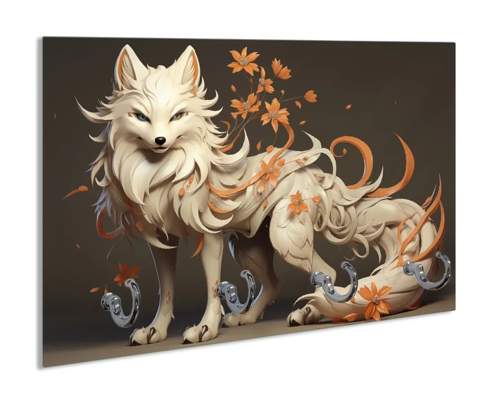 Schlüsselbrett Magischer Fuchs mit floralen Details Heißes Angebot