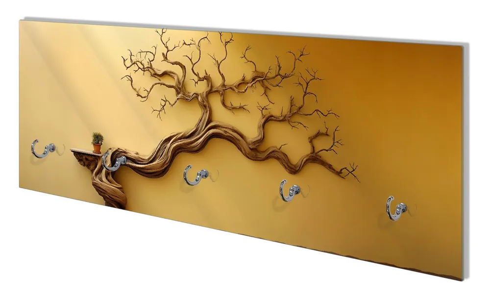 Knallerangebot Wandgarderobe aus Glas Lebensbaum Skulptur