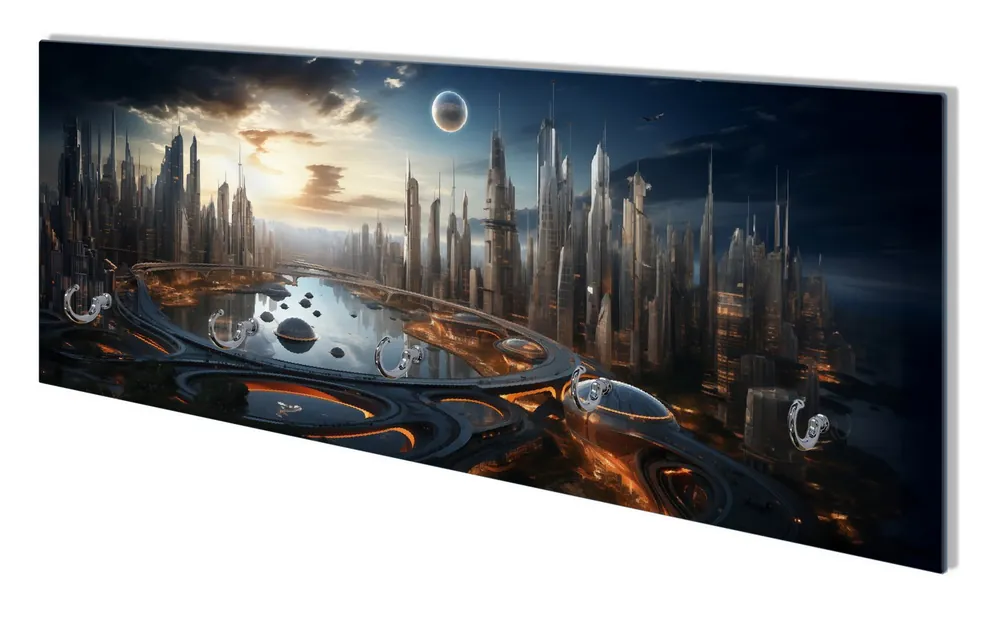 Saisonangebot Wandgarderobe aus Glas Morgendämmerung der Zukunft