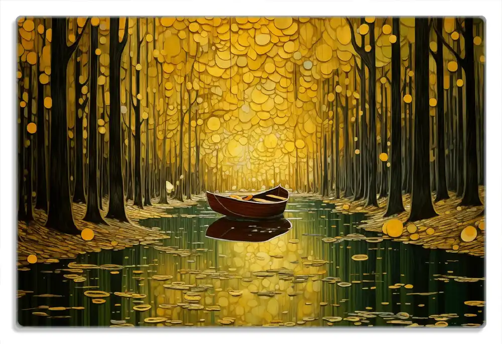 Frühstücksbrettchen Boot im goldenen Licht 1 Stück Garantierte Lieferung