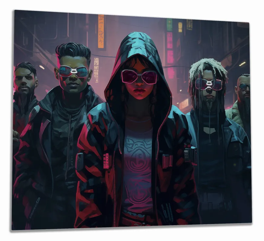 Wochenendangebot Herdabdeckplatte Cyberpunk Rebellen Breite 70 cm x Höhe 52 cm. 2-teilig, 13 mm hohe Noppen