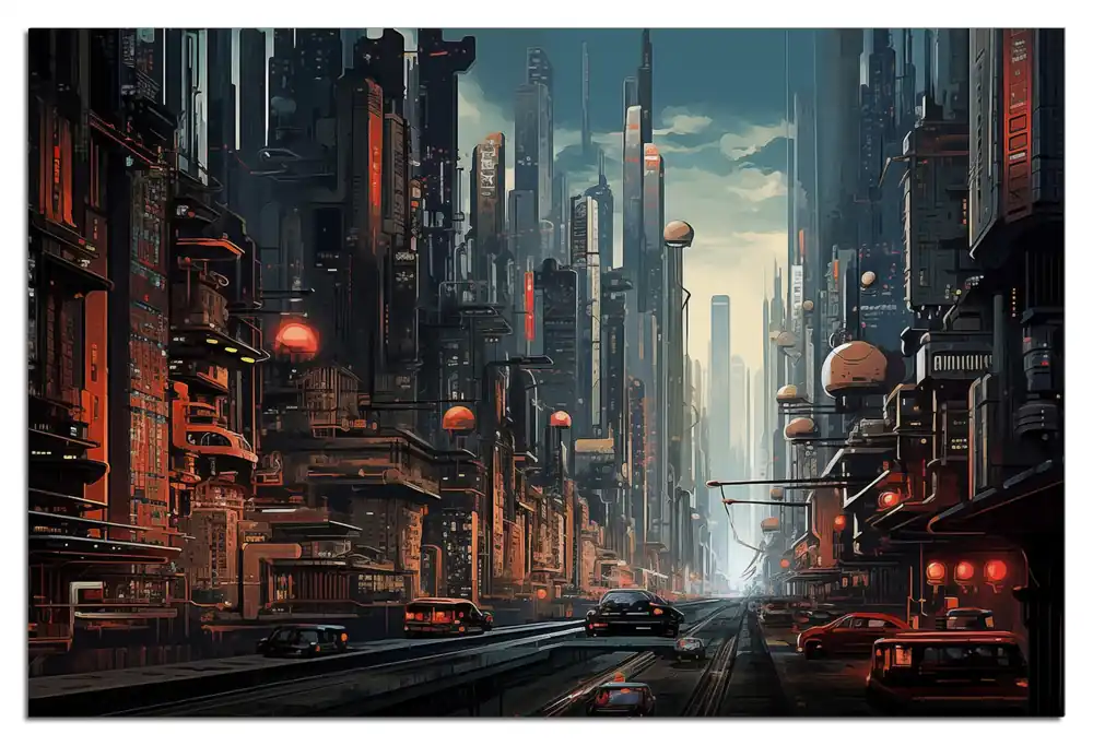 Kracherpreis Wandbild aus Acryl Technologie-Metropole 60cm x 90cm