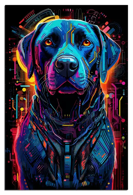 Wandbild aus Acryl Cyber-Labrador 60cm x 90cm Garantierte Lieferung