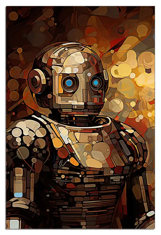 Selbstklebendes Poster Bildnis eines Roboters 61 x 91,5 cm Abverkauf