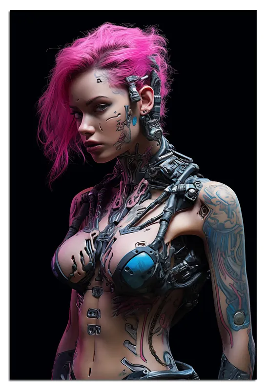 Preisknaller Selbstklebendes Poster Cyborg mit pinkem Flair 61 x 91,5 cm