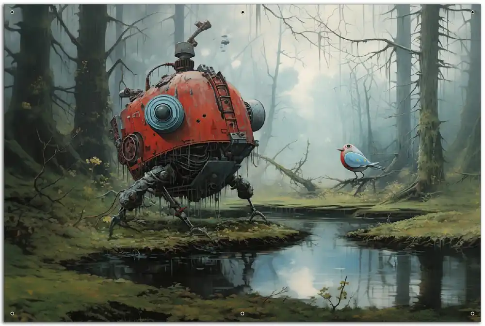 Preisknaller Gartenposter Begegnung im Nebel ca. 60 x 90 cm