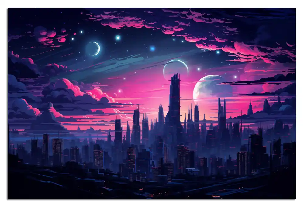 Glasbild Galaxie in der Abenddämmerung 60 x 90 cm Preiswert
