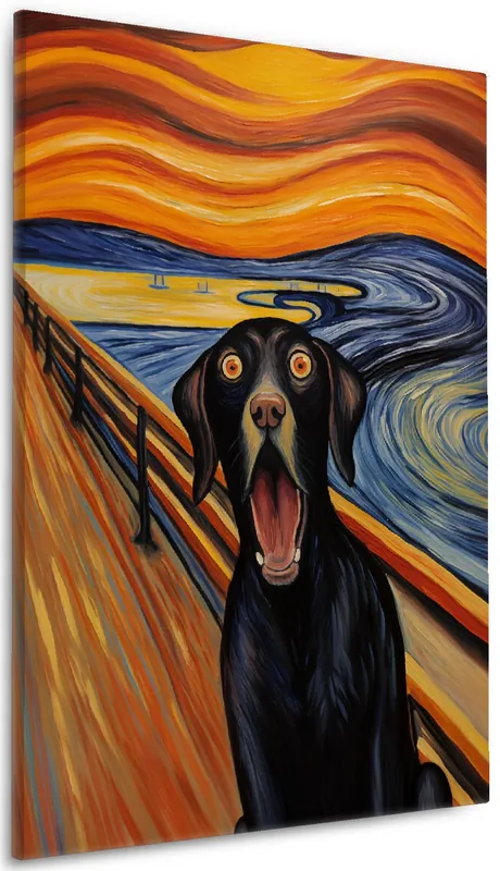 Leinwandbild Der Schrei des Hundes 60 x 90 cm Online Kaufen