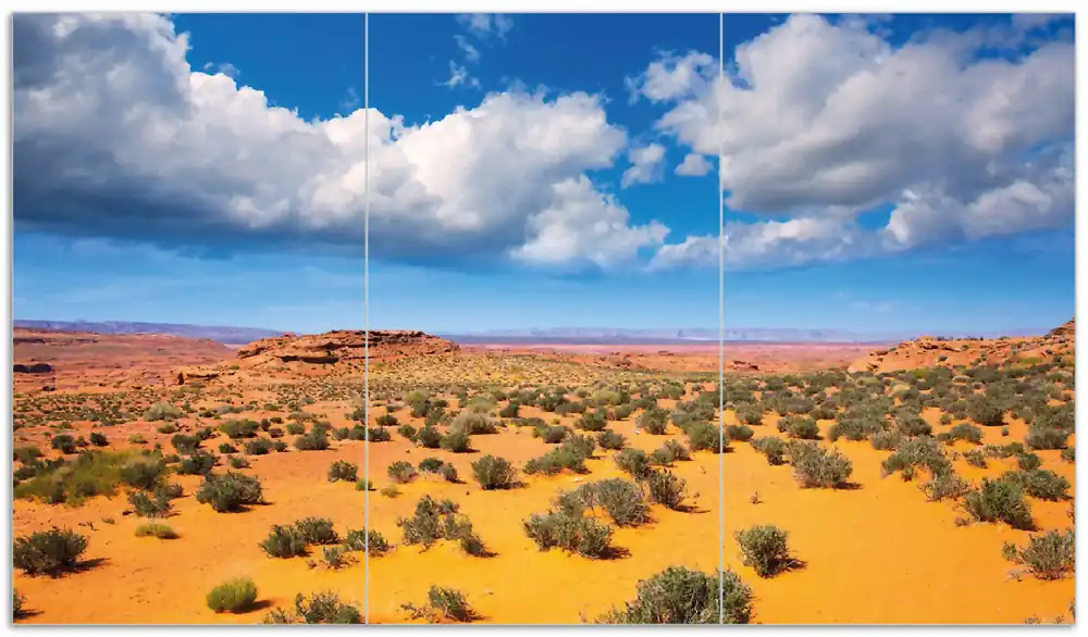 Preisreduziert Herdabdeckplatte Wüste in Arizona - blauer Himmel mit Wolken I Breite 60 cm x Höhe 52 cm. 2-teilig, 8 mm hohe Noppen