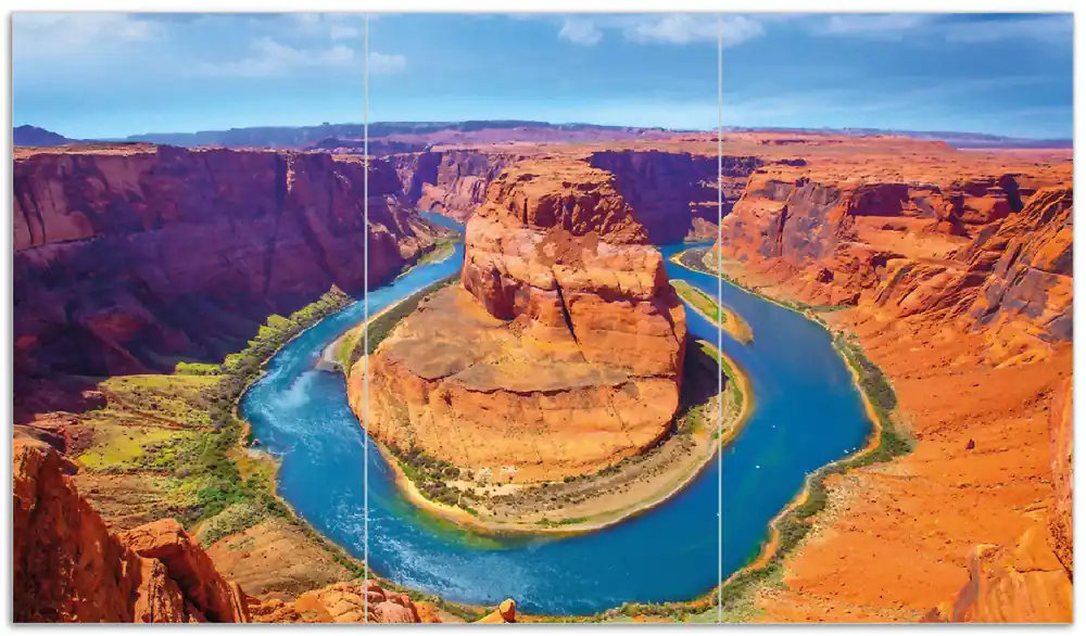 Herdabdeckplatte Hufeisenförmiger Mäander des Colorado River Breite 90 cm x Höhe 52 cm. 3-teilig, 5 mm hohe Noppen Preis Gesenkt