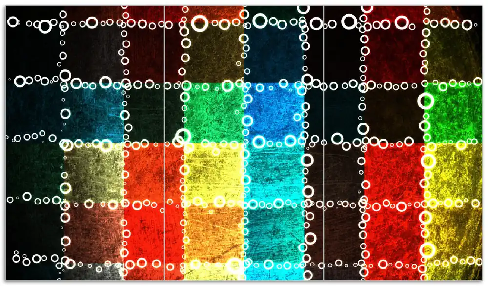 Herdabdeckplatte Buntes Patchwork-Muster mit Kreisen Breite 80 cm x Höhe 52 cm. 1-teilig, 5 mm hohe Noppen Markenware