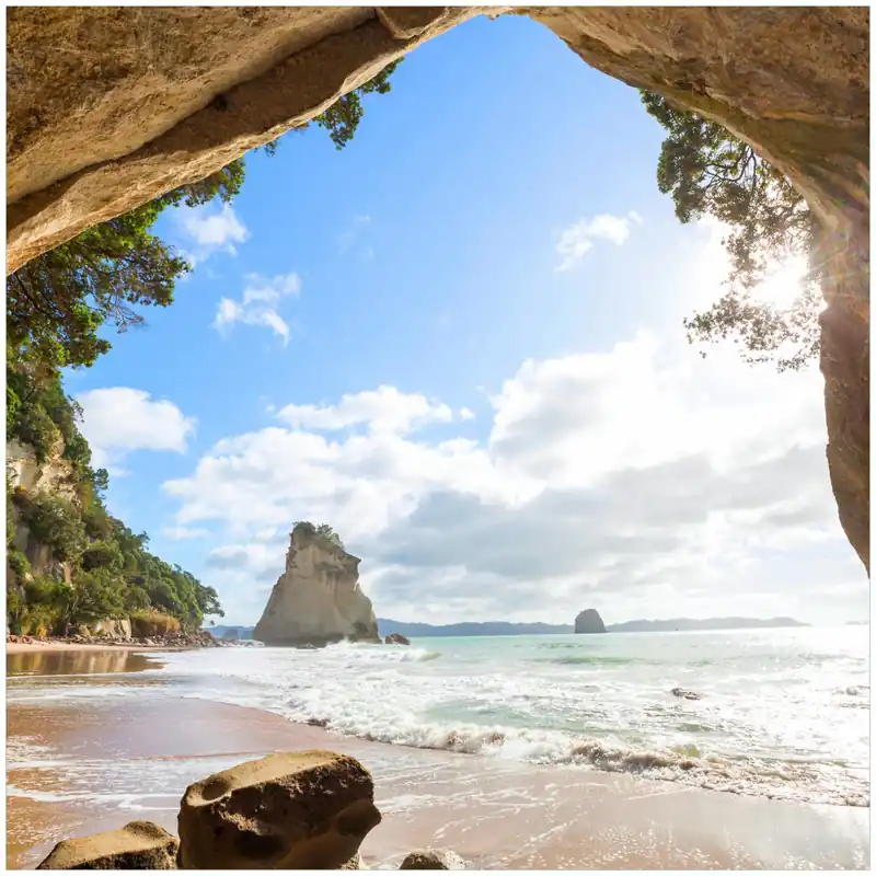 Kühlschranksticker Felsbogen mit Blick aufs Meer 60 x 80 cm, Selbstklebende Folie Begrenztes Angebot