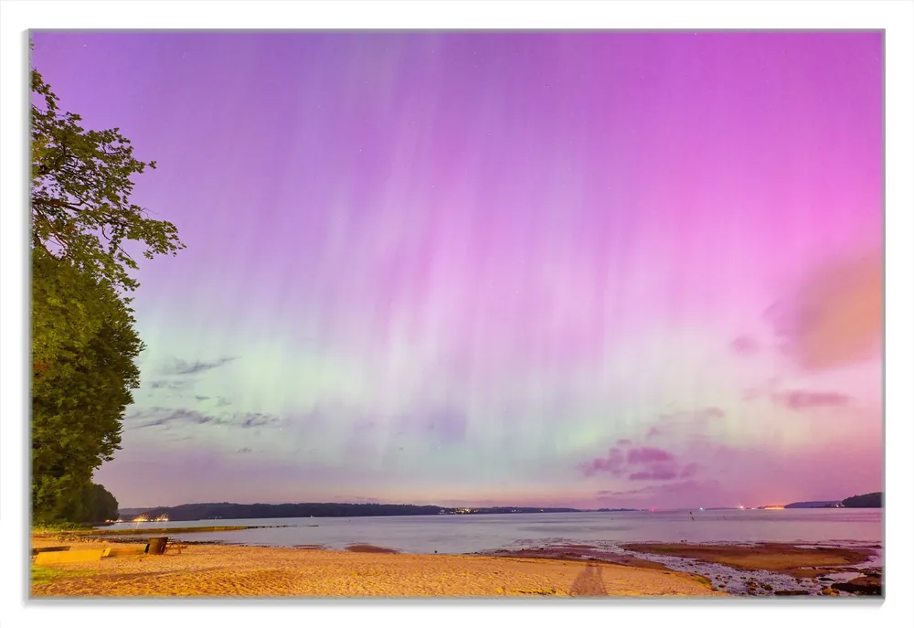 Rabatt Frühstücksbrettchen Leuchtende Lichter über Sandstrand 1 Stück