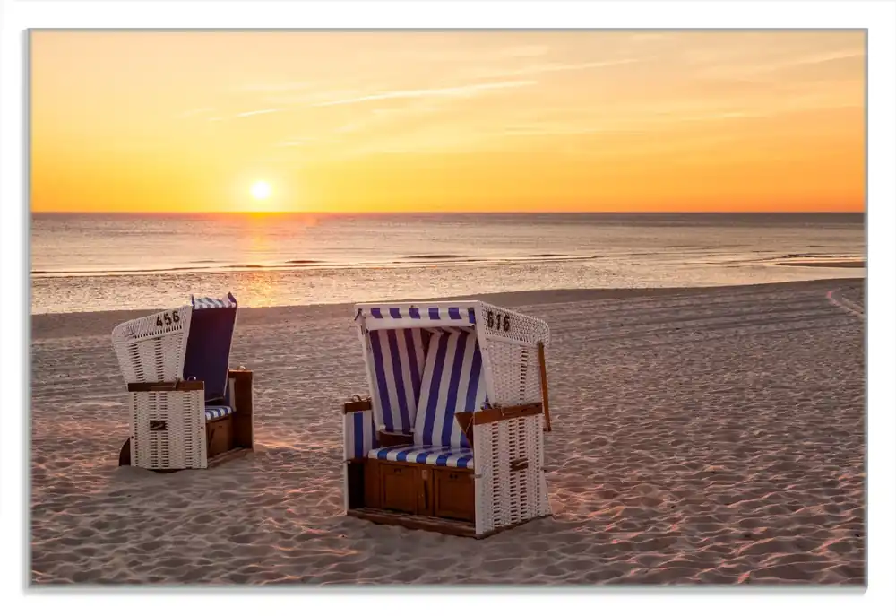 Frühstücksbrettchen Strandkörbe im Sonnenuntergang 2 Stück Bestpreis