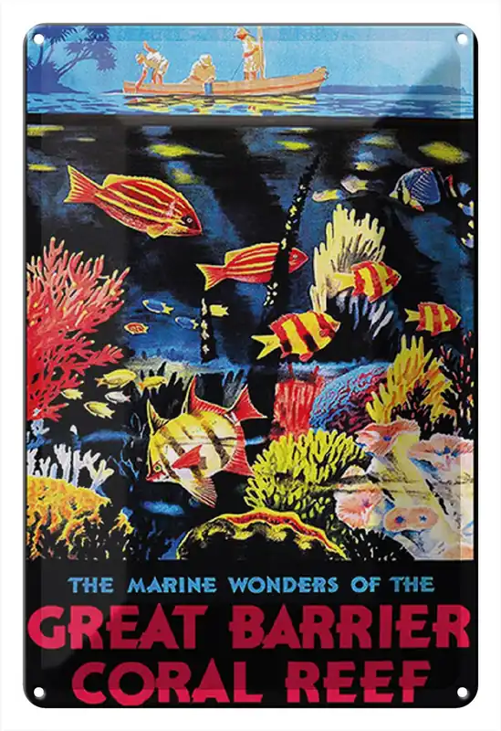 Metallbild Blechschild Spruch 20x30cm creat barrier coral reef 20 x 30 cm Billig