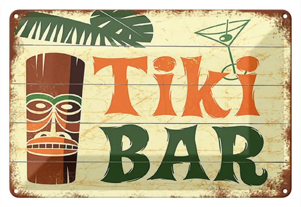 Metallbild Blechschild Spruch 30x20cm TIKI Bar Cocktail 20 x 30 cm Angebot
