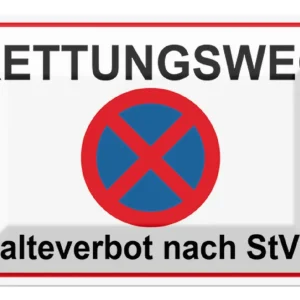 Aktuell Metallbild Blechschild Hinweis 30x20cm Rettungsweg Halteverbot nach StVO 20 x 30 cm