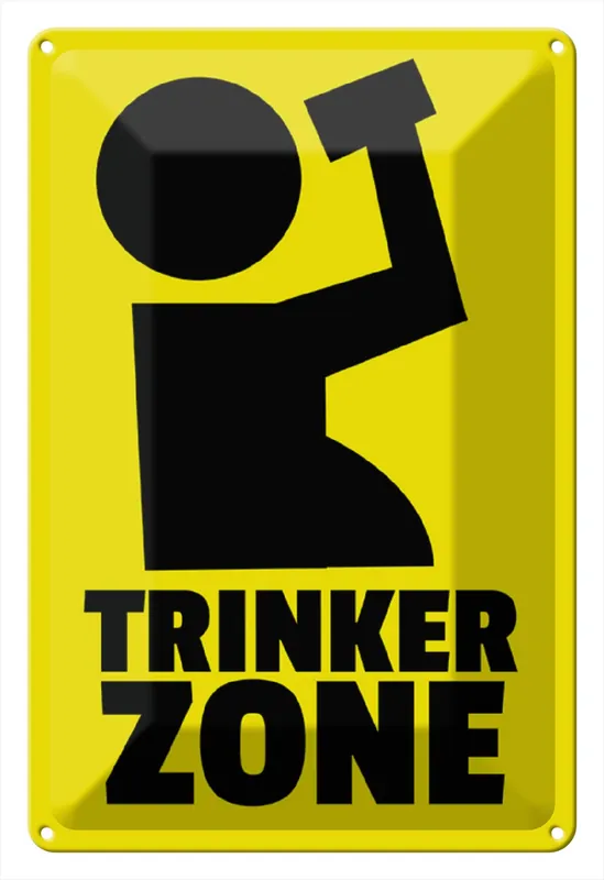 Metallbild Blechschild Alkohol 20x30cm Trinkerzone 20 x 30 cm Jetzt Kaufen