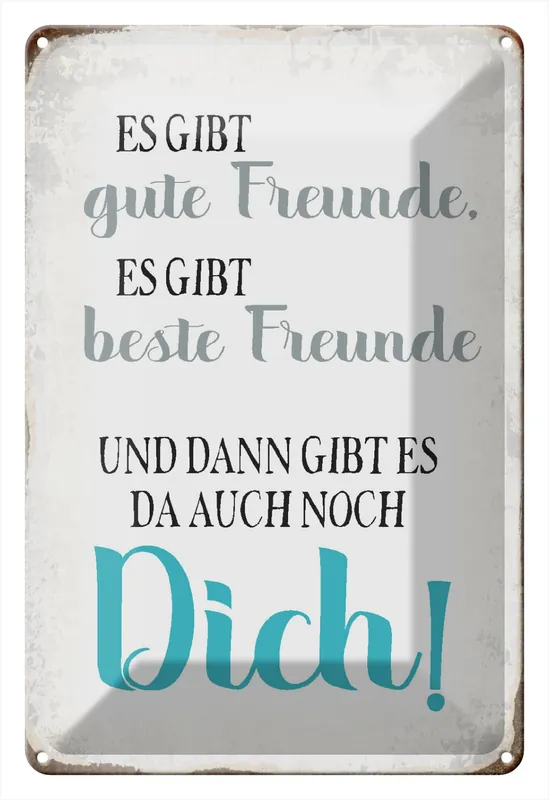 Metallbild Blechschild Spruch 20x30cm gibt gute Freunde auch noch Dich 20 x 30 cm Must-Have