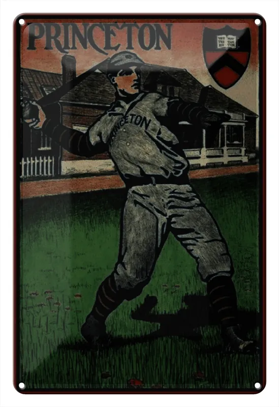 Abverkauf Metallbild Blechschild Retro 20x30cm Princeton Baseball 20 x 30 cm