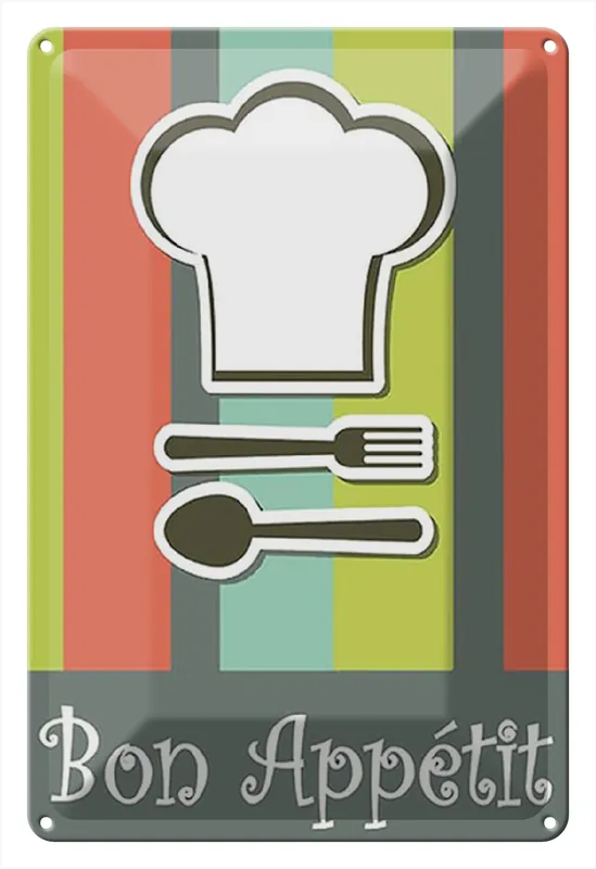Günstig Metallbild Blechschild Essen 20x30cm bon Appetit Restaurant 20 x 30 cm
