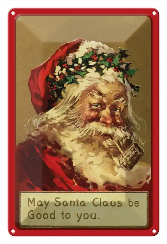 Metallbild Blechschild Weihnachten Christmas Santa Claus lustig 20x30cm 20 x 30 cm Sale