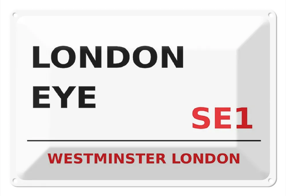 Metallbild Blechschild London 30x20cm Westminster London Eye SE1 20 x 30 cm Preisreduziert