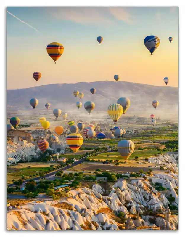 Online Kaufen Herdabdeckplatte Heißluftballons über Felsenlandschaft Breite 30 cm x Höhe 52 cm. 1-teilig, 5 mm hohe Noppen