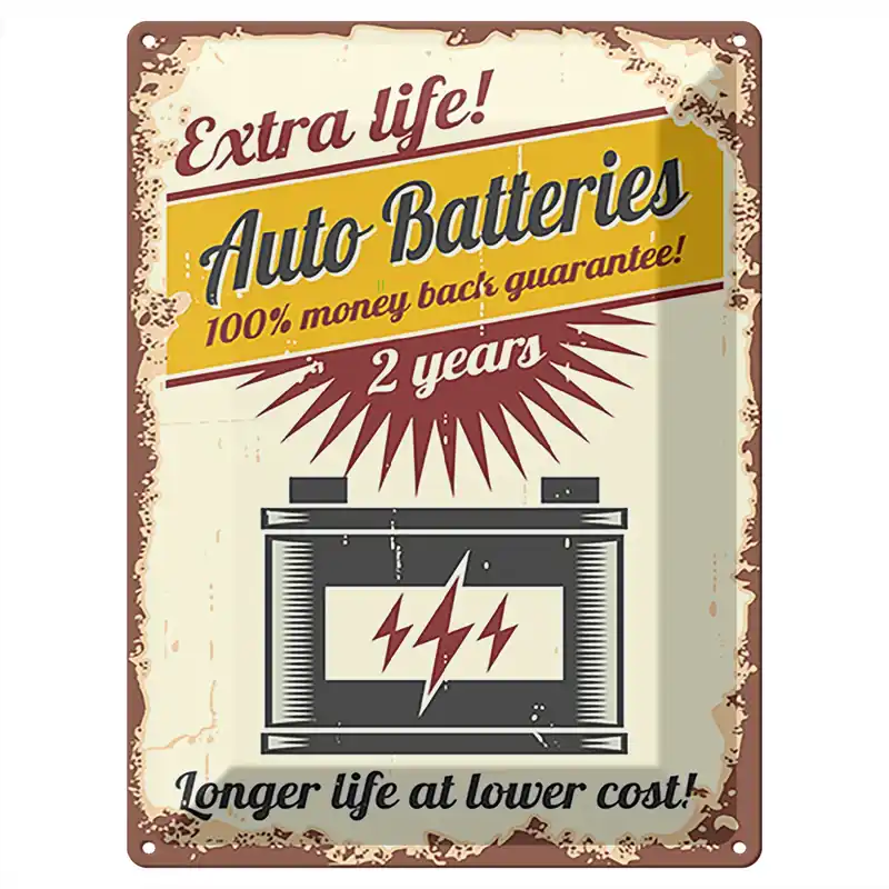 Günstig Metallbild Blechschild Retro 30x40cm Extra Life Auto Batteries 30 x 40 cm