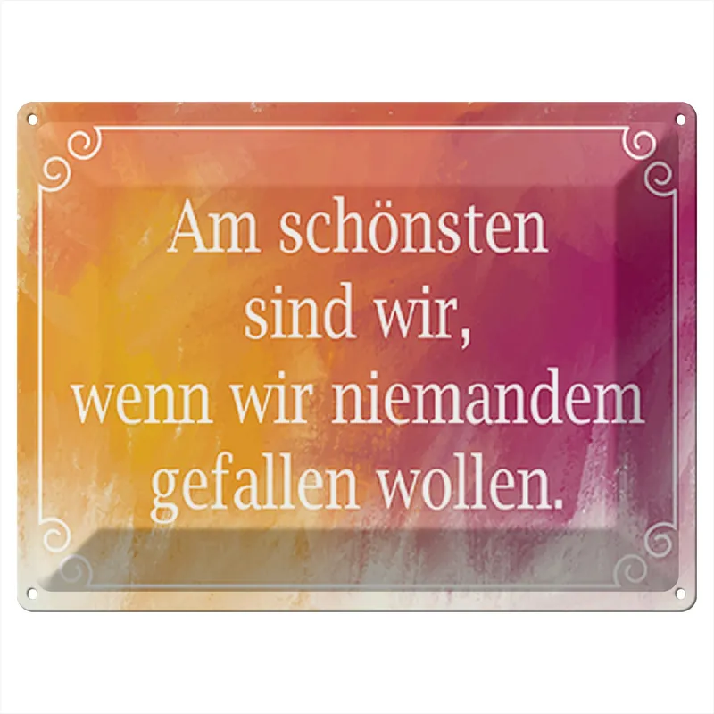 Metallbild Blechschild Spruch 40x30cm am schönsten sind wir wenn wir 30 x 40 cm Expressversand