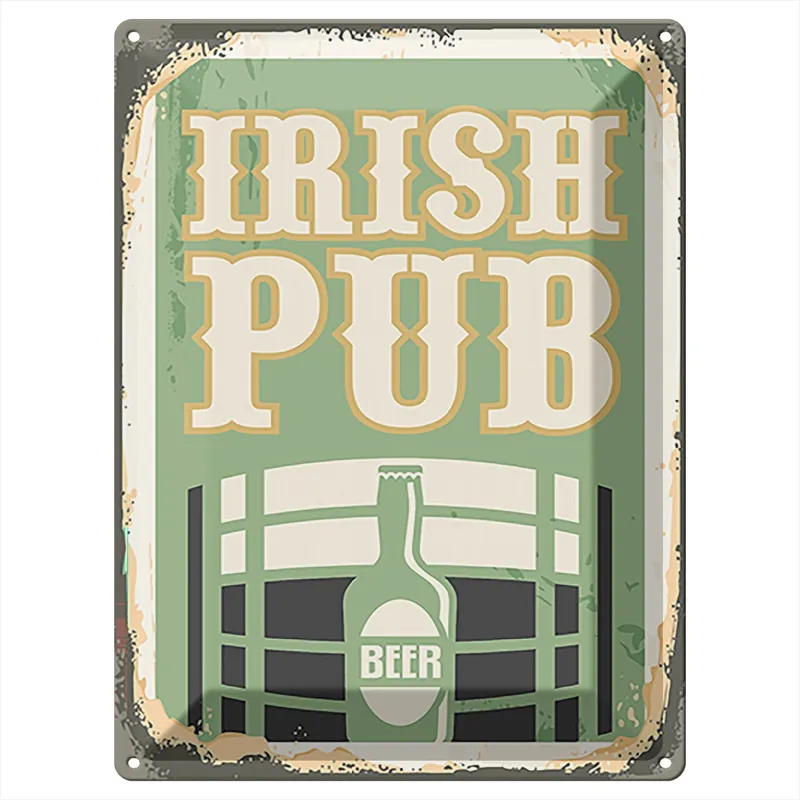 Abverkauf Metallbild Blechschild Retro 30x40cm Irish pub Beer Bier Alkohol 30 x 40 cm
