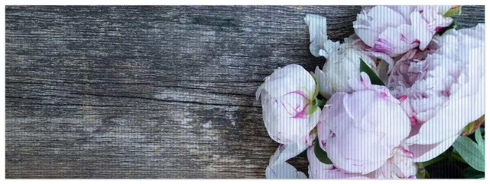 Duschmatte Pinke Blumen auf Holz 70 x 50 cm Super-Preis