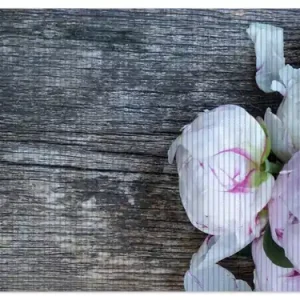 Duschmatte Pinke Blumen auf Holz 90 x 65 cm Jetzt Kaufen