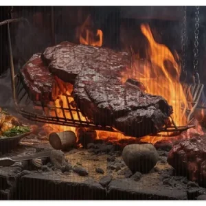 Duschmatte Urige Grillkunst: Steakschmiede 70 x 50 cm Kostenfreie Lieferung