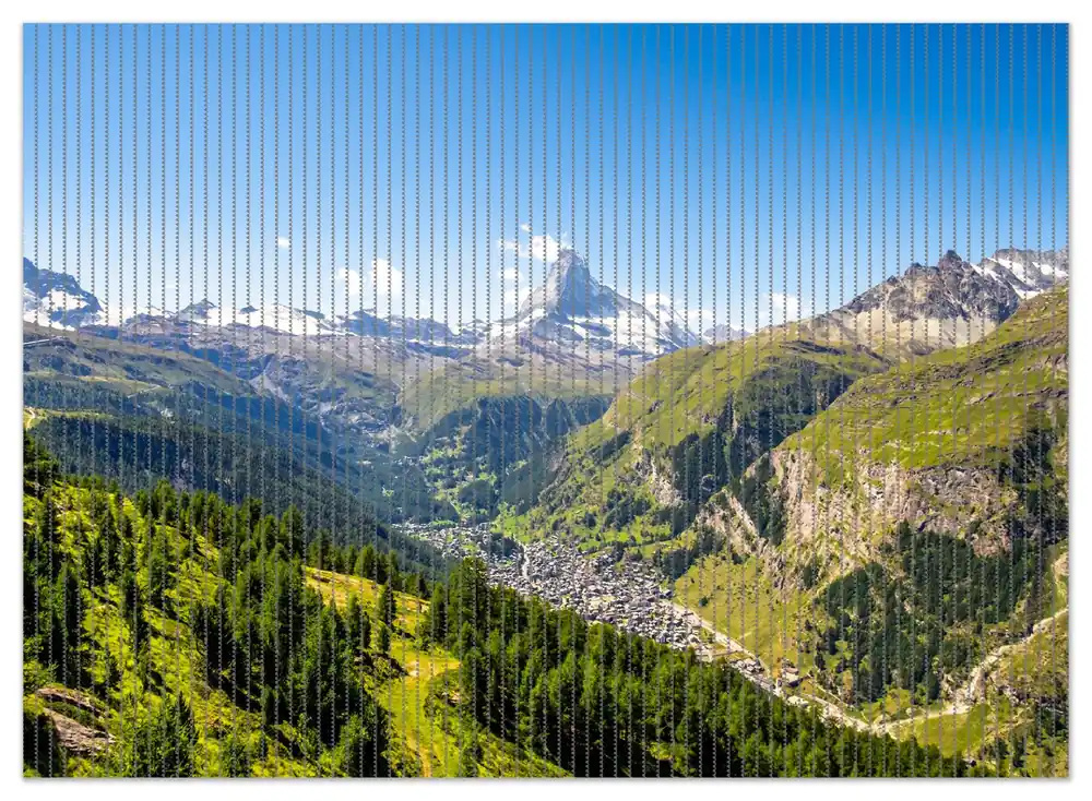 Duschmatte Sommerliches Alpenpanorama 90 x 65 cm Abverkauf