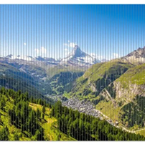 Direkt Vom Hersteller Duschmatte Sommerliches Alpenpanorama 180 x 65 cm