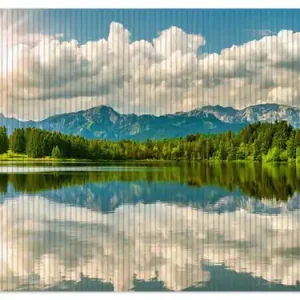 Duschmatte Bergsee mit Spiegelung 70 x 50 cm Sichere Zahlung